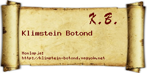 Klimstein Botond névjegykártya