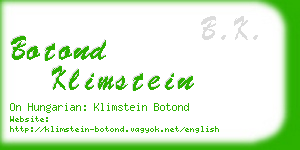botond klimstein business card